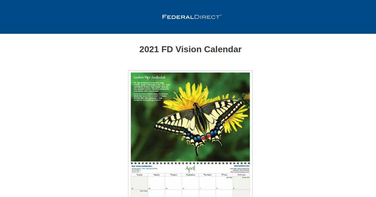 2021 FD Calendar Federal Direct
