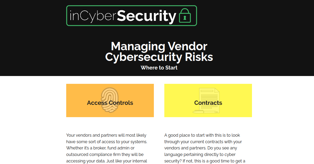 Managing Vendor Cybersecurity Risks