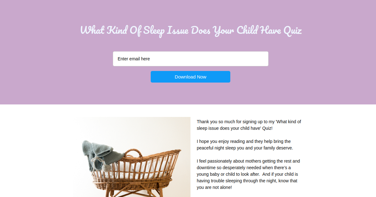 Help baby Sleep Quiz