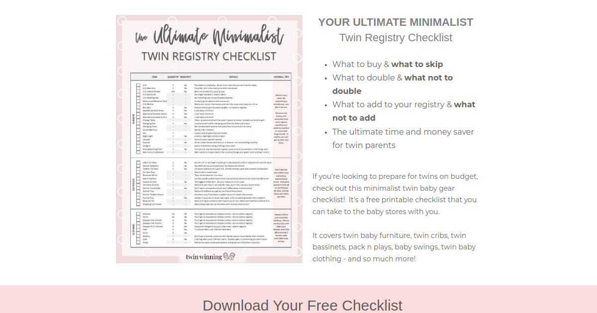 twin baby registry checklist