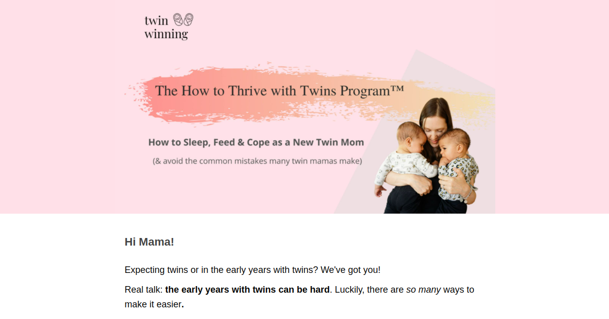 Twins, Landing Page