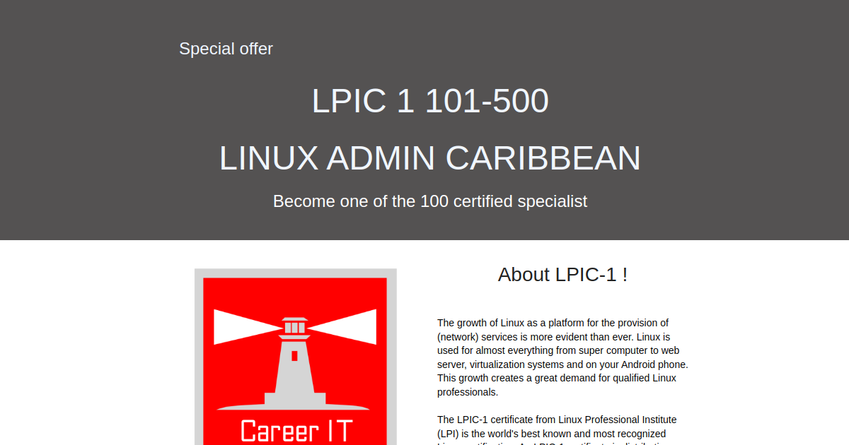 LPIC-1 Linux Administrator - CareerIT Open Source Promotor Caribbean