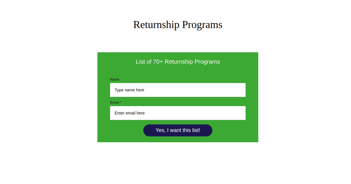 Returnship Programs Ready Pause Go
