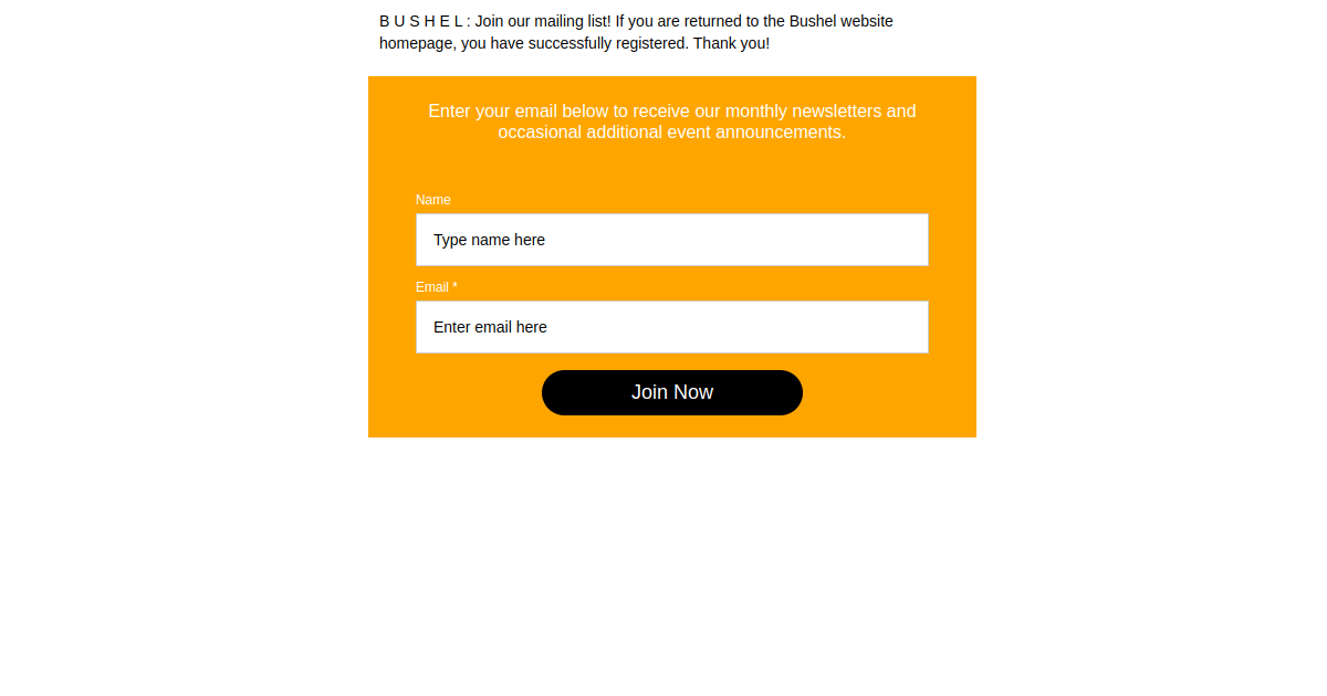 Mailing List B U S H E L